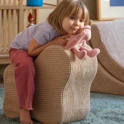 Wigiwama Pouf Cloud Brown Sugar velours côtelé