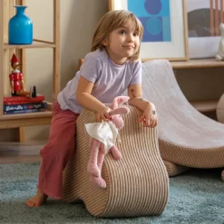 Wigiwama Pouf Cloud Brown Sugar velours côtelé