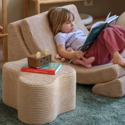 Wigiwama Pouf Cloud Brown Sugar velours côtelé