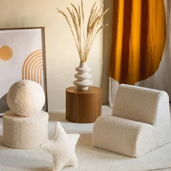 Pouf Cream White molletonné Fauteuil / Pouf