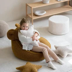 Pouf Cream White molletonné Fauteuil / Pouf