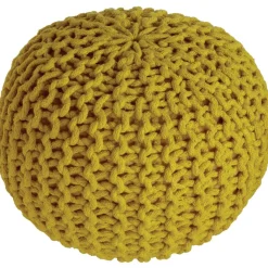 Nattiot Pouf enfant tricoté Lili jaune oeuf (30 x 20 cm)