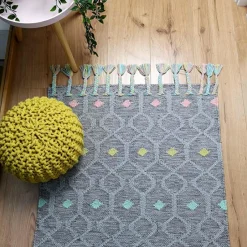 Nattiot Pouf enfant tricoté Lili jaune oeuf (30 x 20 cm)