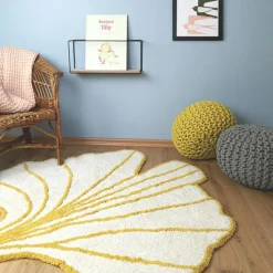 Nattiot Pouf enfant tricoté Lili jaune oeuf (30 x 20 cm)