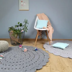 Hot Pouf enfant tricoté Lili lin (30 x 20 cm) Fauteuil / Pouf