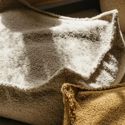 Wigiwama Pouf Ottoman Square Biscuit molletonné