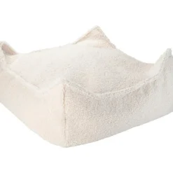 Wigiwama Pouf Ottoman Square Cream White molletonné