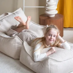 Online Pouf Ottoman Square Marshmallow velours côtelé Fauteuil / Pouf