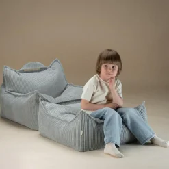 Best Pouf Ottoman Square Peppermint velours côtelé Fauteuil / Pouf