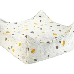Wigiwama Pouf Ottoman Square Terrazzo Marble