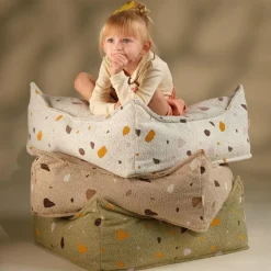 Wigiwama Pouf Ottoman Square Terrazzo Sand