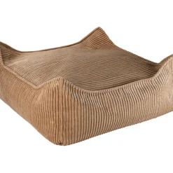 Wigiwama Pouf Ottoman Square Toffee velours côtelé