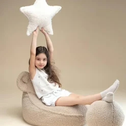 Wigiwama Pouf ours Biscuit molletonné