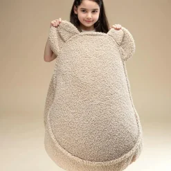 Wigiwama Pouf ours Biscuit molletonné