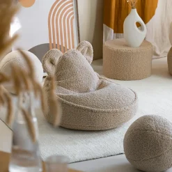 Wigiwama Pouf ours Biscuit molletonné