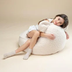 Hot Pouf ours Cream White molletonné Fauteuil / Pouf