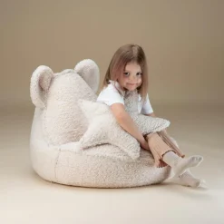 Hot Pouf ours Cream White molletonné Fauteuil / Pouf