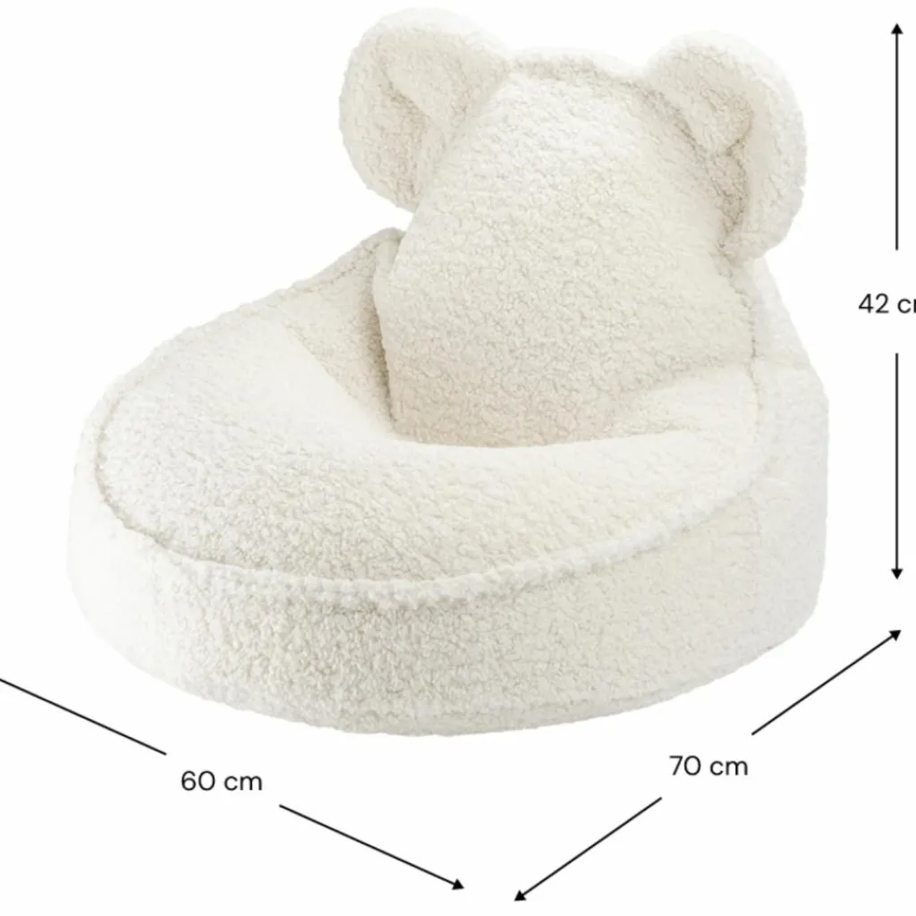 Hot Pouf ours Cream White molletonné Fauteuil / Pouf