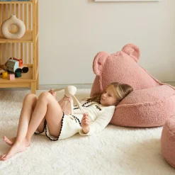 Wigiwama Pouf ours Guava Pink molletonné
