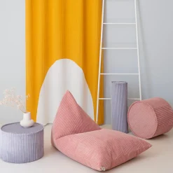 Sale Pouf Pink Mousse velours côtelé Fauteuil / Pouf