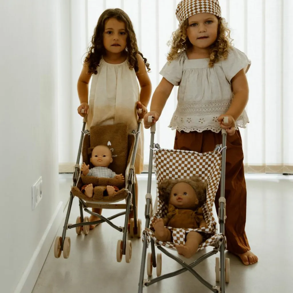 Atelier Wagram Poussette pour poupée Gaze Damier