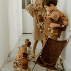 Atelier Wagram Poussette pour poupée Gaze Léopard Marron (personnalisable)