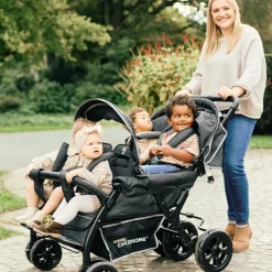 Clearance Poussette quadruple noir Poussette Double