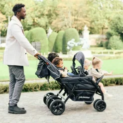 Clearance Poussette quadruple noir Poussette Double