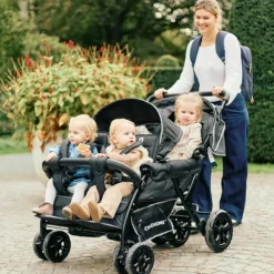 Clearance Poussette quadruple noir Poussette Double