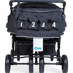 Clearance Poussette quadruple noir Poussette Double