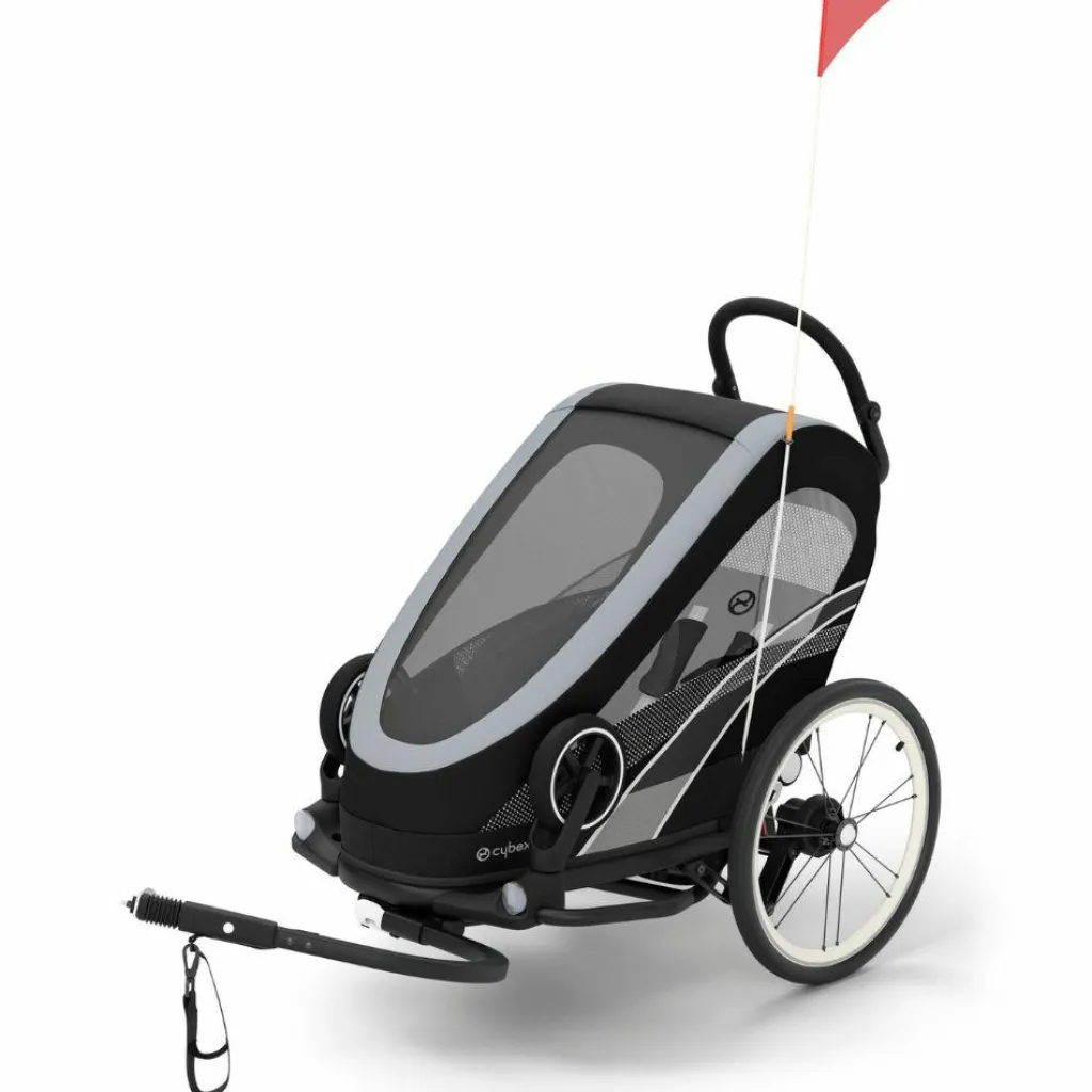 Discount Poussette remorque à vélo Zeno Bike All Black Poussette Tout Terrain