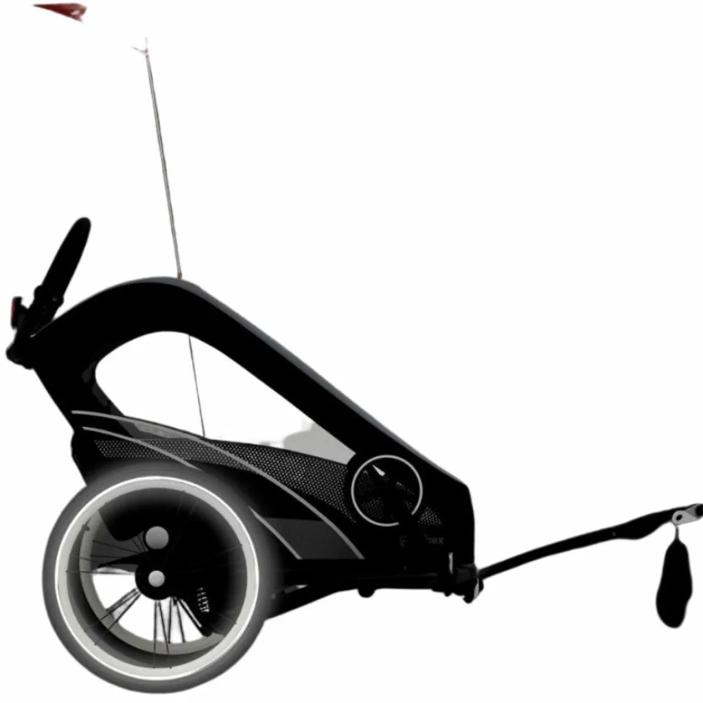 Discount Poussette remorque à vélo Zeno Bike All Black Poussette Tout Terrain