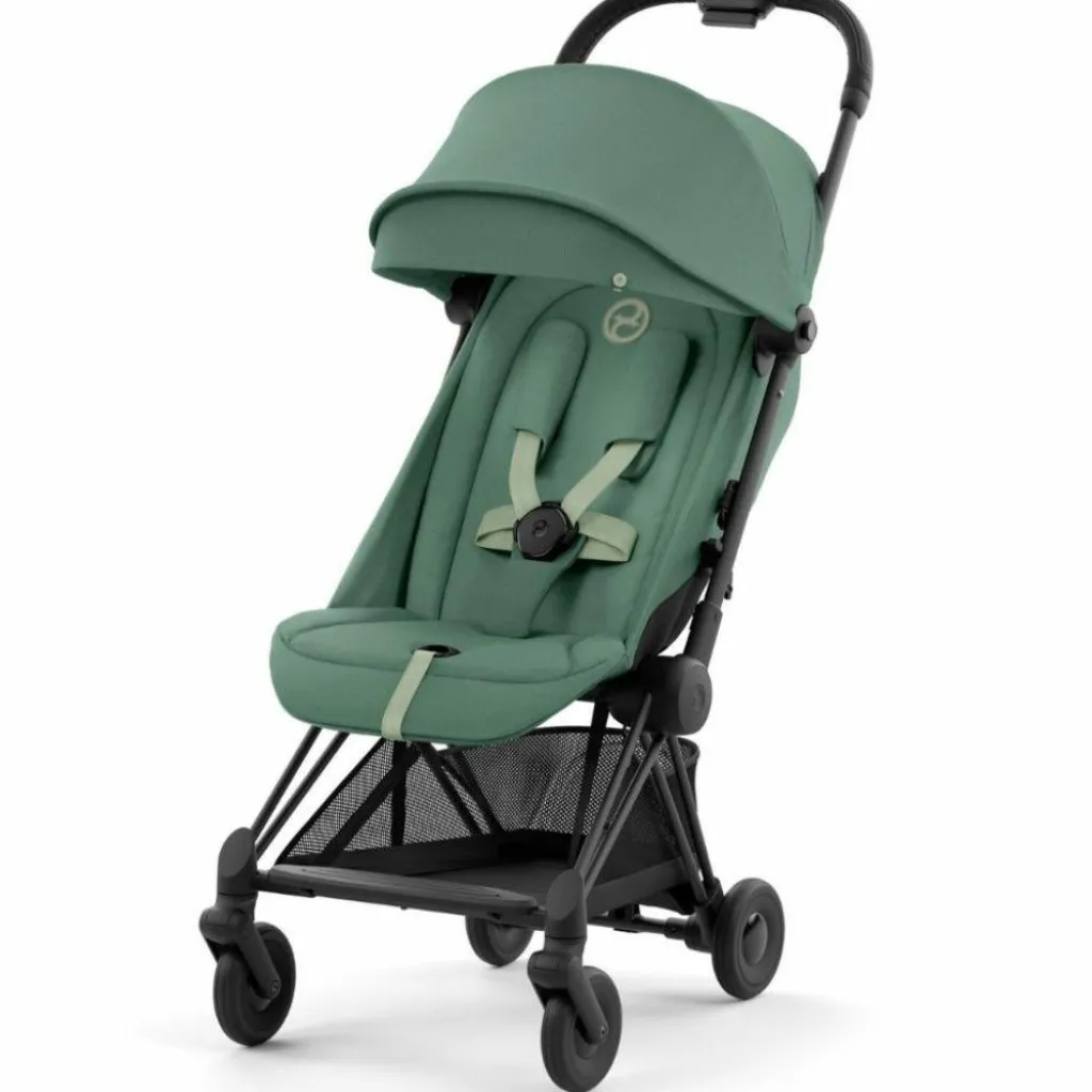 Clearance Poussette ultra-compacte COYA Matt Black Leaf Green Poussette Compacte