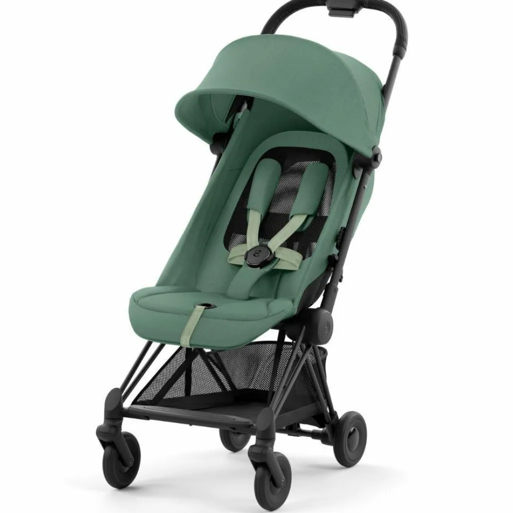 Clearance Poussette ultra-compacte COYA Matt Black Leaf Green Poussette Compacte