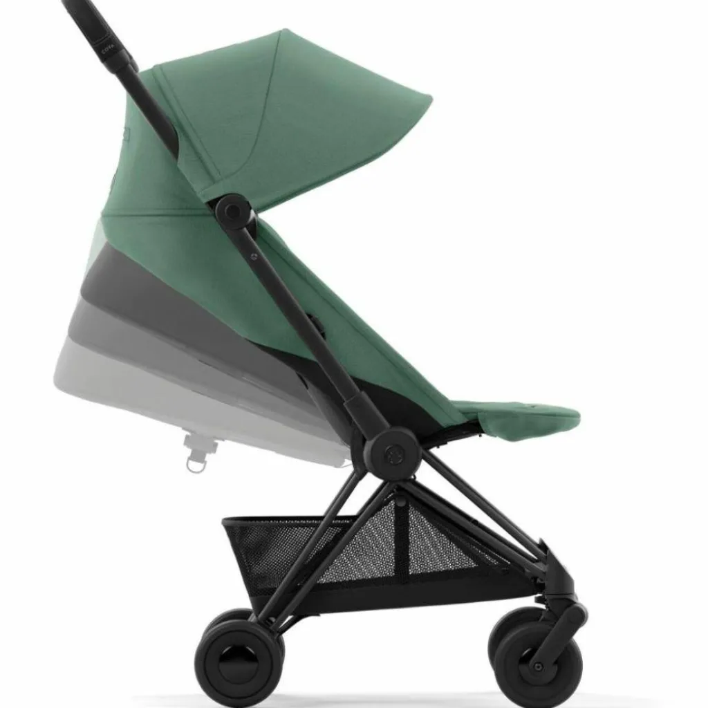 Clearance Poussette ultra-compacte COYA Matt Black Leaf Green Poussette Compacte
