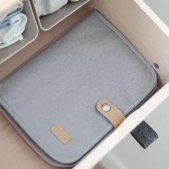 Hot Protège carnet de santé Canvas gris perle Protège Carnet De Santé