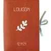 Les Griottes Protège carnet de santé en lin Terracotta (personnalisable)