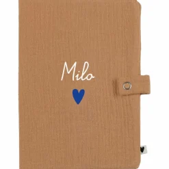 Atelier Wagram Protège carnet de santé Gaze Camel (personnalisable)