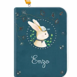 L'oiseau bateau Protège carnet de santé lapin casquette (personnalisable)