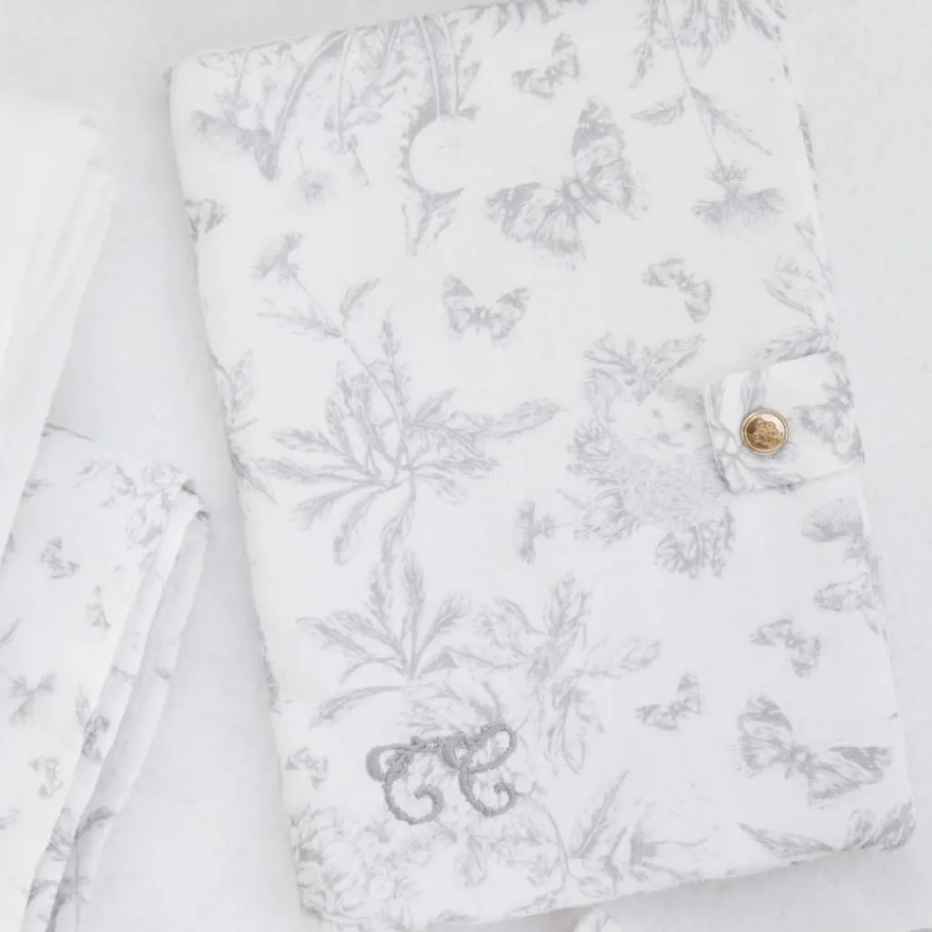 Tartine et Chocolat Protège carnet de santé Toile de Jouy gris