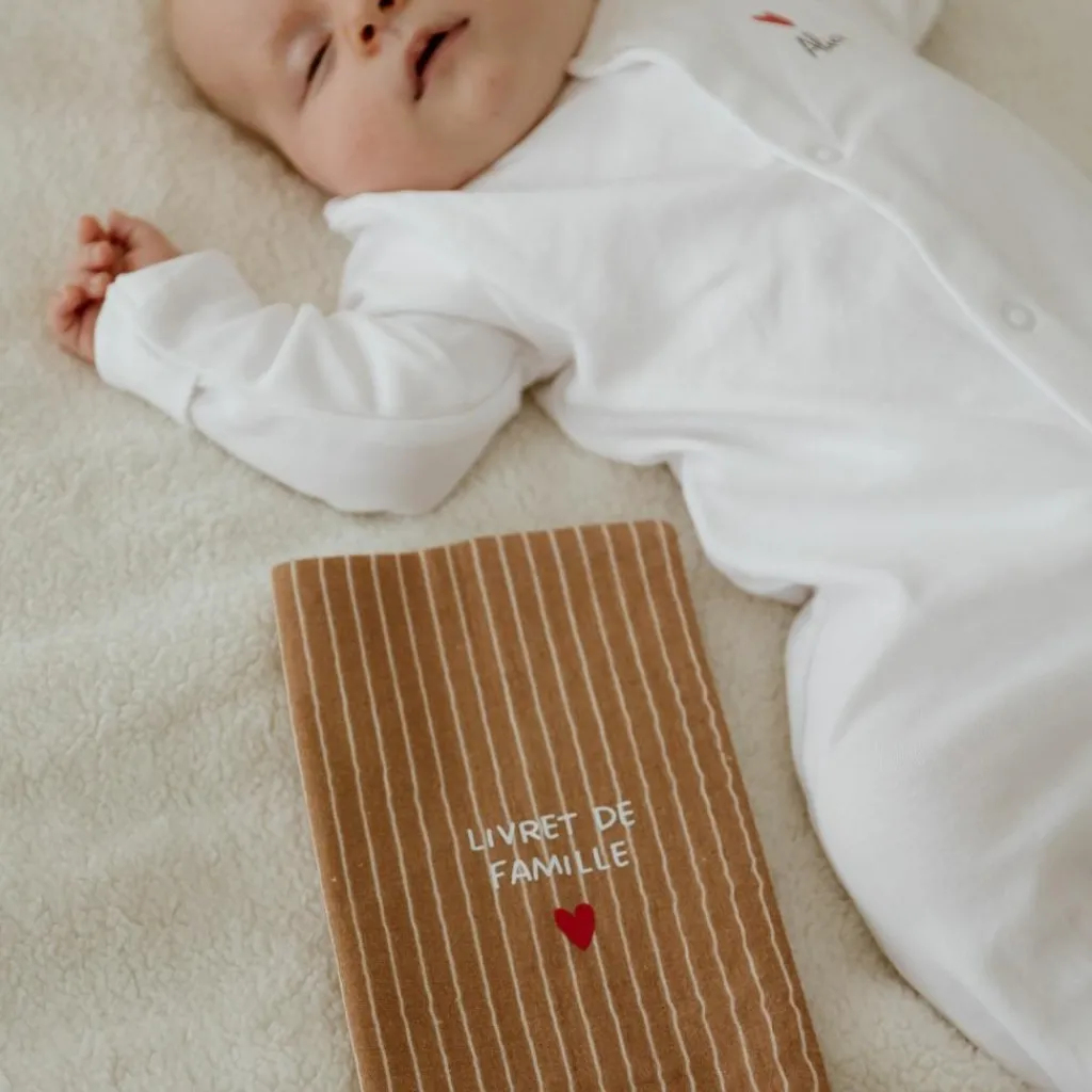 Best Protège livret de famille Rayures Fines (personnalisable) Protège Carnet De Santé