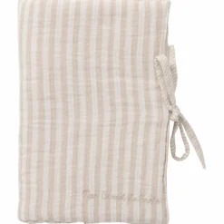 Best Protège-carnet de santé gaze de coton beige rayé galet Protège Carnet De Santé