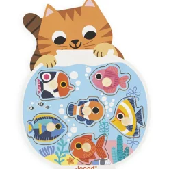 Janod Puzzle à encastrement en bois Aquarium (6 pièces)