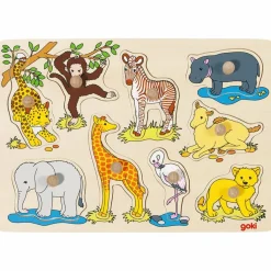 Goki Puzzle à encastrer Bébés animaux