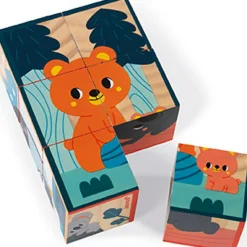 Sale Puzzle cubes en bois Animaux WWF (6 cubes) Puzzle