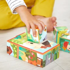 New Puzzle cubes en bois Animaux de la Ferme Puzzle