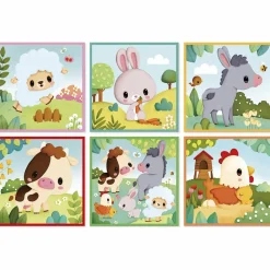New Puzzle cubes en bois Animaux de la Ferme Puzzle