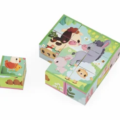 New Puzzle cubes en bois Animaux de la Ferme Puzzle