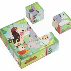 New Puzzle cubes en bois Animaux de la Ferme Puzzle