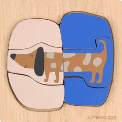 Lässig Puzzle en bois 2 pièces Little Mateys Chien-Oiseau